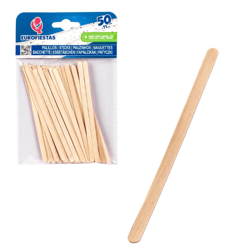 Patyczki drewniane 110×5×1 mm 50 sztuk DIY Dekoracje Lody