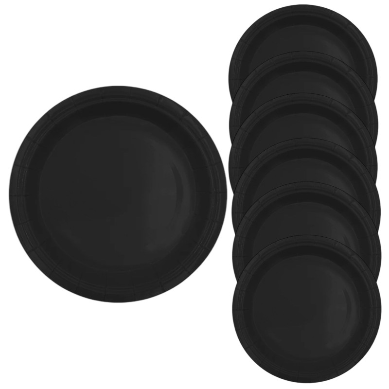Czarne papierowe talerzyki 6 sztuk 18 cm