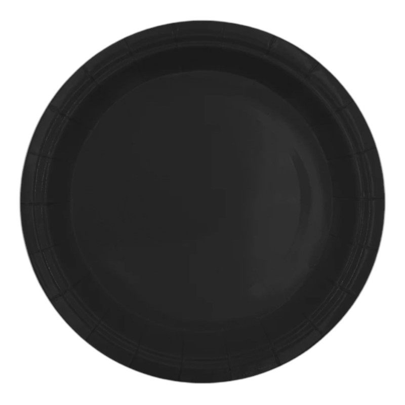 Czarne papierowe talerzyki 6 sztuk 18 cm