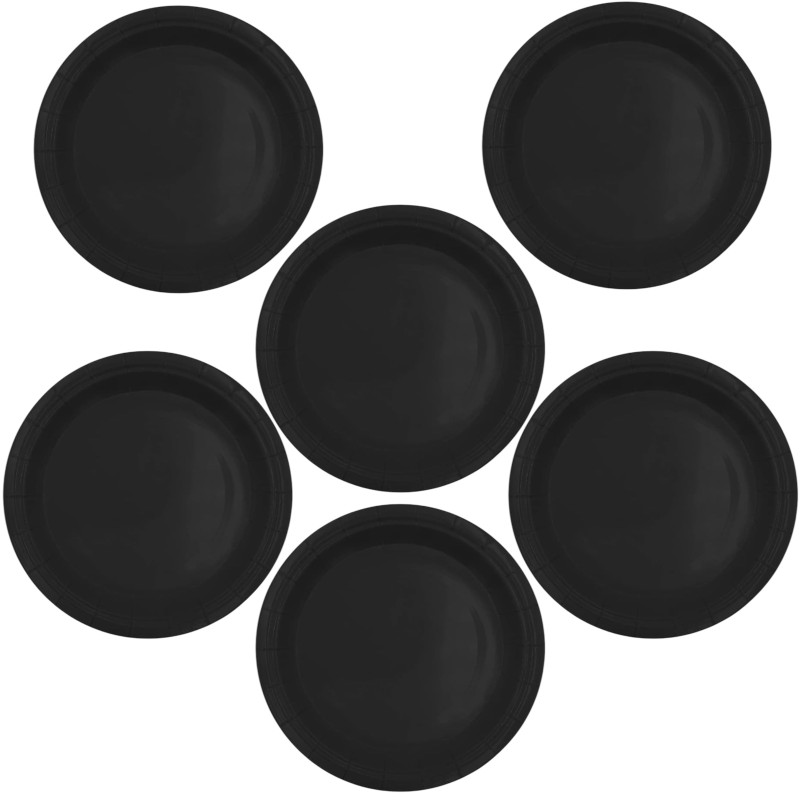 Czarne papierowe talerzyki 6 sztuk 18 cm
