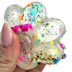 Gniotek Kocia łapka z Brokatowym Konfetti