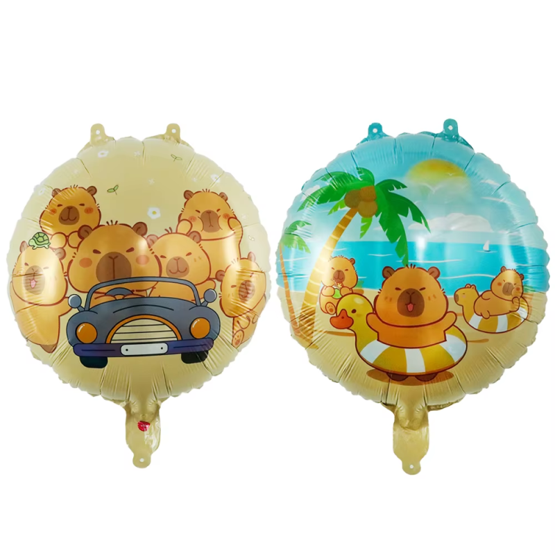 Balon foliowy okrągły Kapibara auto plaża