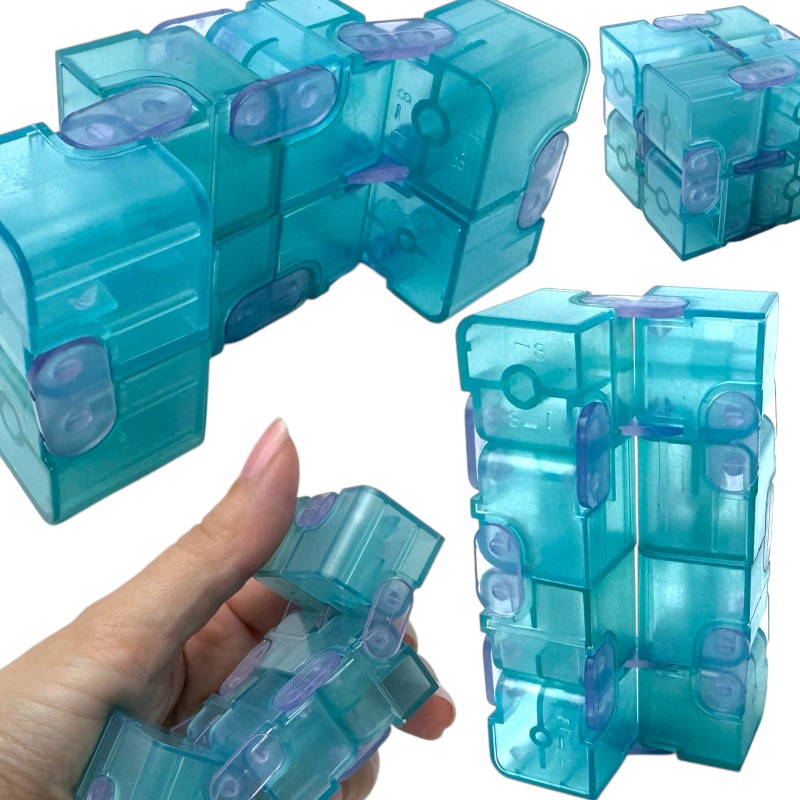 Kostka Antystresowa Infinity Cube Zielona Transparentna