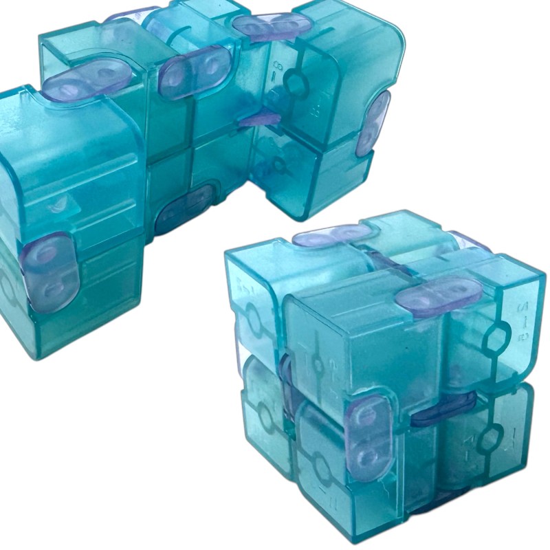 Kostka Antystresowa Infinity Cube Zielona Transparentna
