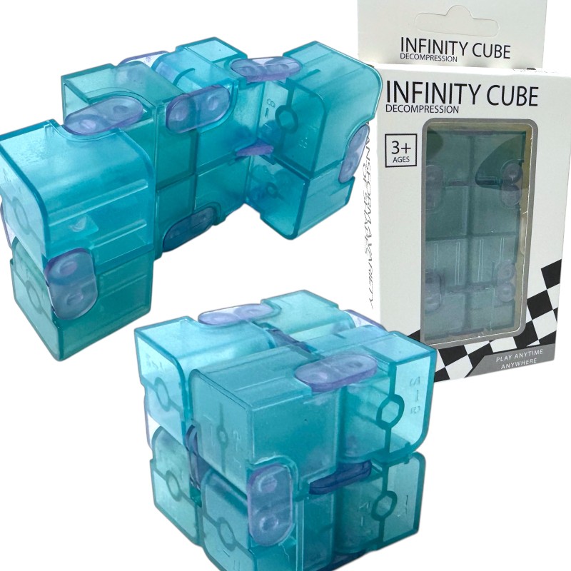 Kostka Antystresowa Infinity Cube Zielona Transparentna
