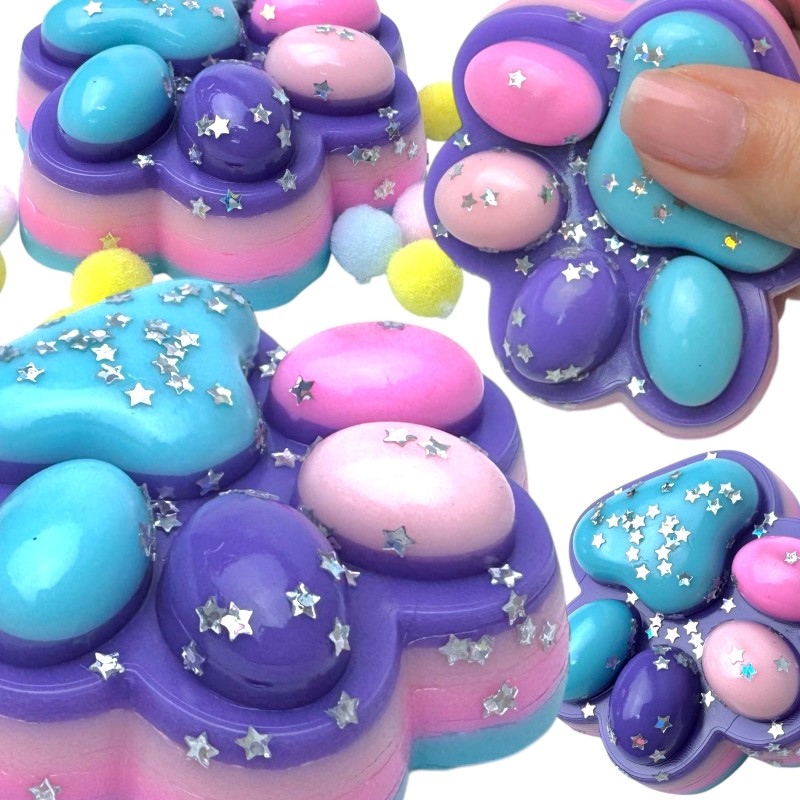 Gniotek Kocia Łapka Pastelowy efekt z galaktyczną posypką