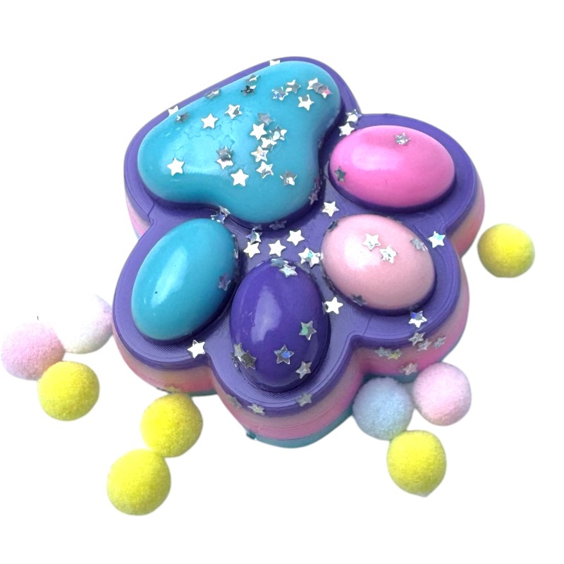 Gniotek Kocia Łapka Pastelowy efekt z galaktyczną posypką