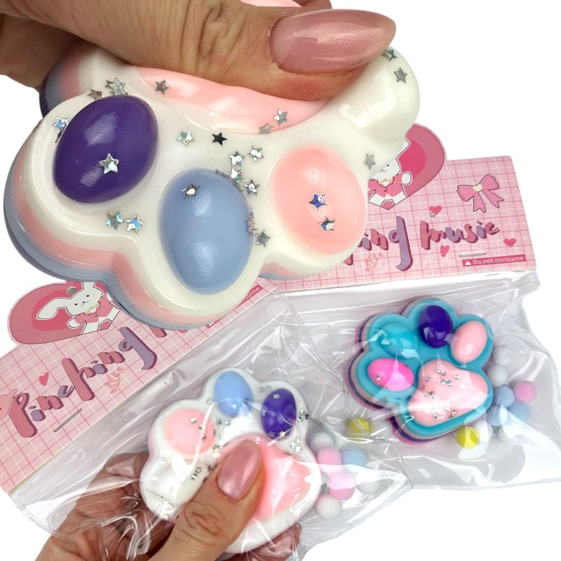 Gniotek Kocia Łapka Pastelowy efekt z galaktyczną posypką