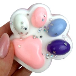 Gniotek Kocia Łapka Pastelowy efekt z galaktyczną posypką