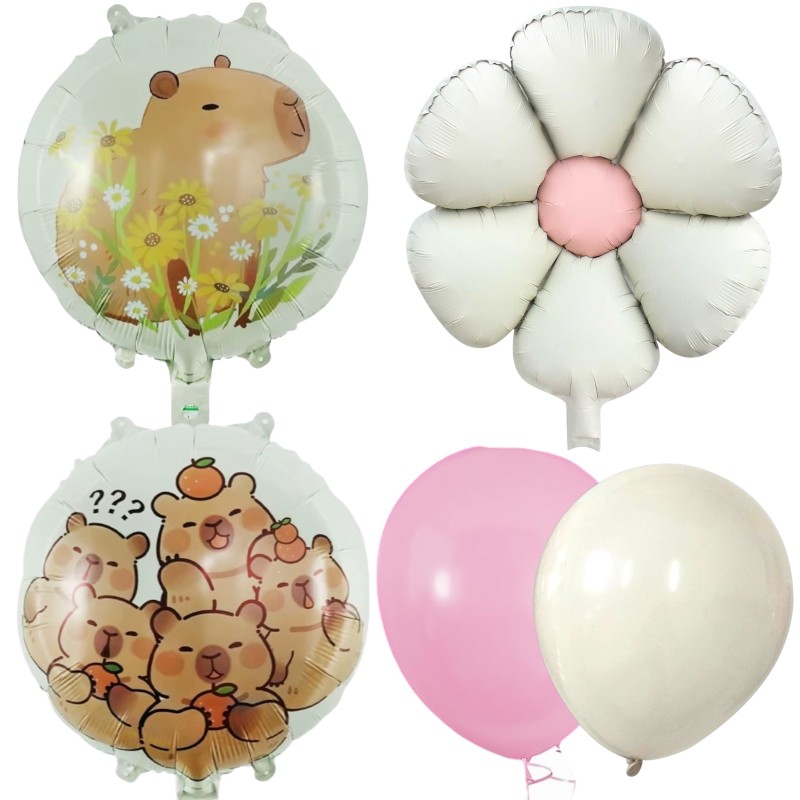 Zestaw Balonów Urodzinowych Kapibara Kapi Birthday