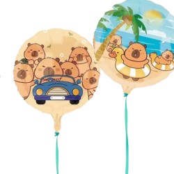 Balon foliowy okrągły Kapibara auto plaża