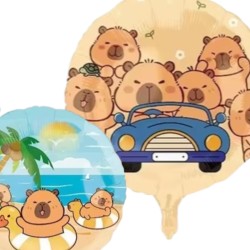 Balon foliowy okrągły Kapibara auto plaża