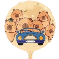 Balon foliowy okrągły Kapibara auto plaża