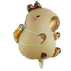 Zestaw balonów z kapibarą + stojak - bukiet balonowy 7 sztuk