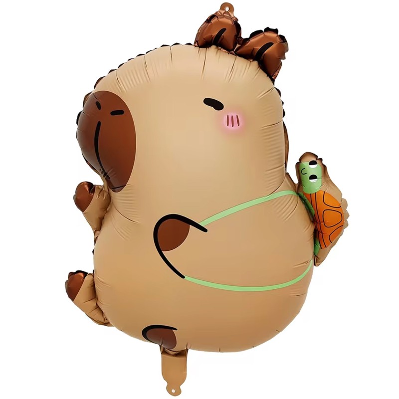 Zestaw balonów z kapibarą i zieloną cyfrą