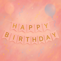 Girlanda Happy Birthday różowo-złoty baner urodzinowy