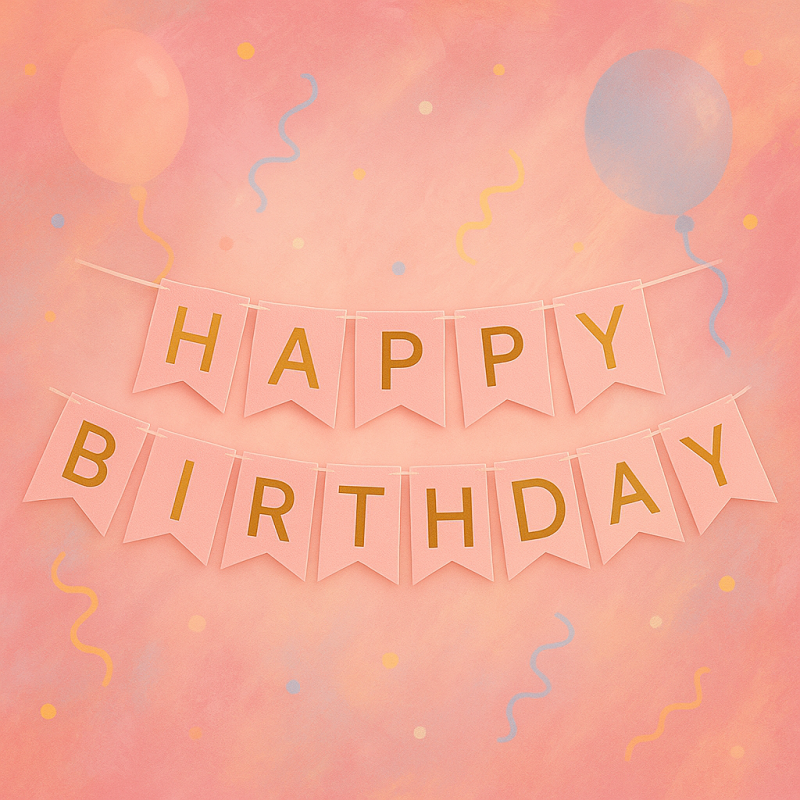 Girlanda Happy Birthday różowo-złoty baner urodzinowy