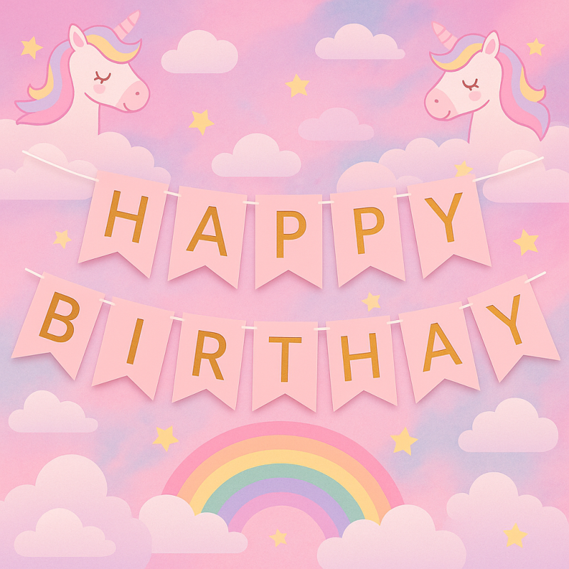 Girlanda Happy Birthday różowo-złoty baner urodzinowy