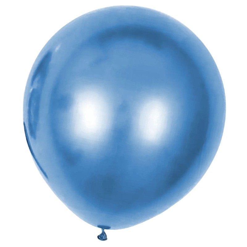 Duży Balon lateksowy metaliczny Niebieski 45cm 18cali
