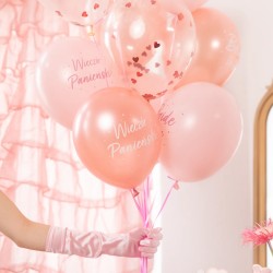 Balony  Wieczór Panieński rose gold z konfetti 12 cali 6 szt