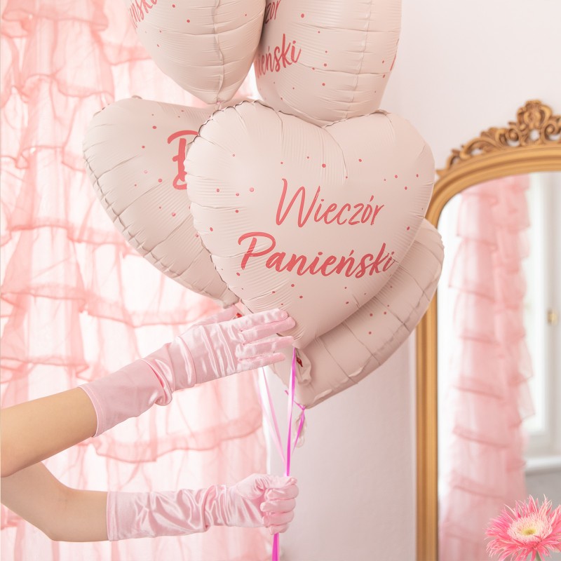 Balon Serce Wieczór Panieński 18 cali Różowy Foliowy