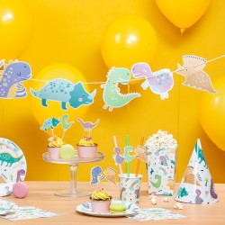 Zestaw słomek z kolorowymi dinozaurami dla dzieci