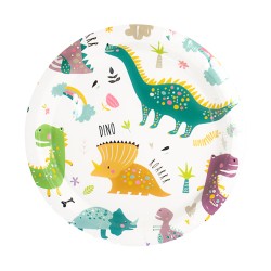Kolorowe Talerzyki Dinozaury 18cm 6 sztuk
