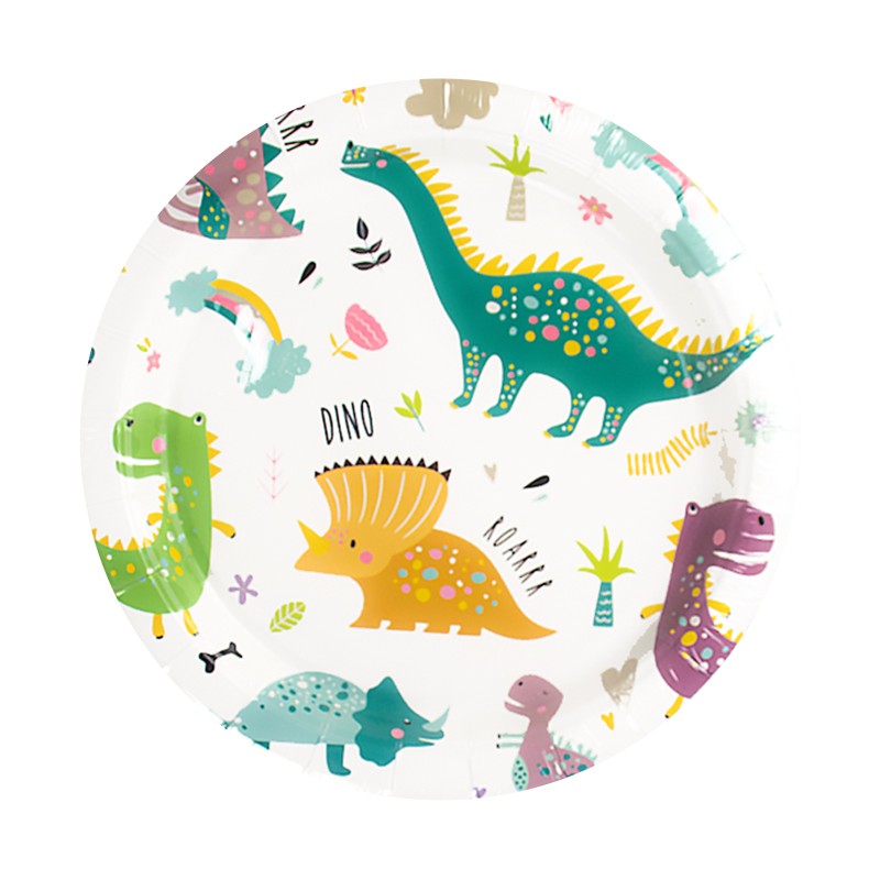 Kolorowe Talerzyki Dinozaury 18cm 6 sztuk