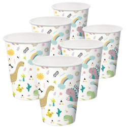 Zestaw Dinozaury Talerzyki i Kubeczki 6 kubeczków i 6 talerzyków