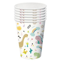 Zestaw Dinozaury Talerzyki i Kubeczki 6 kubeczków i 6 talerzyków