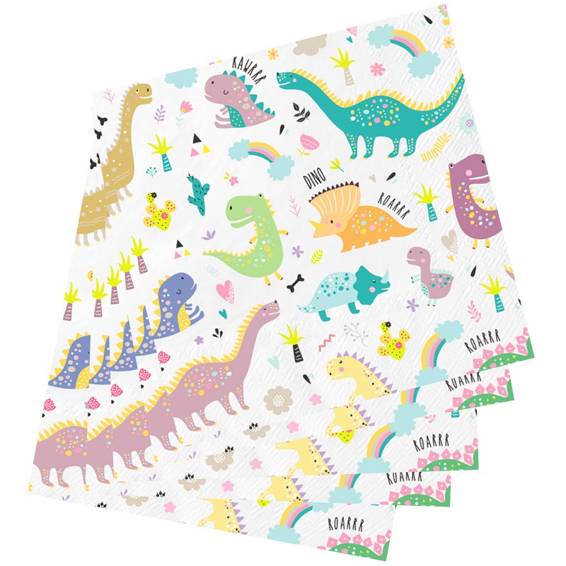 Zestaw Dziecięcy Dinozaury Talerzyki Kubeczki Słomki