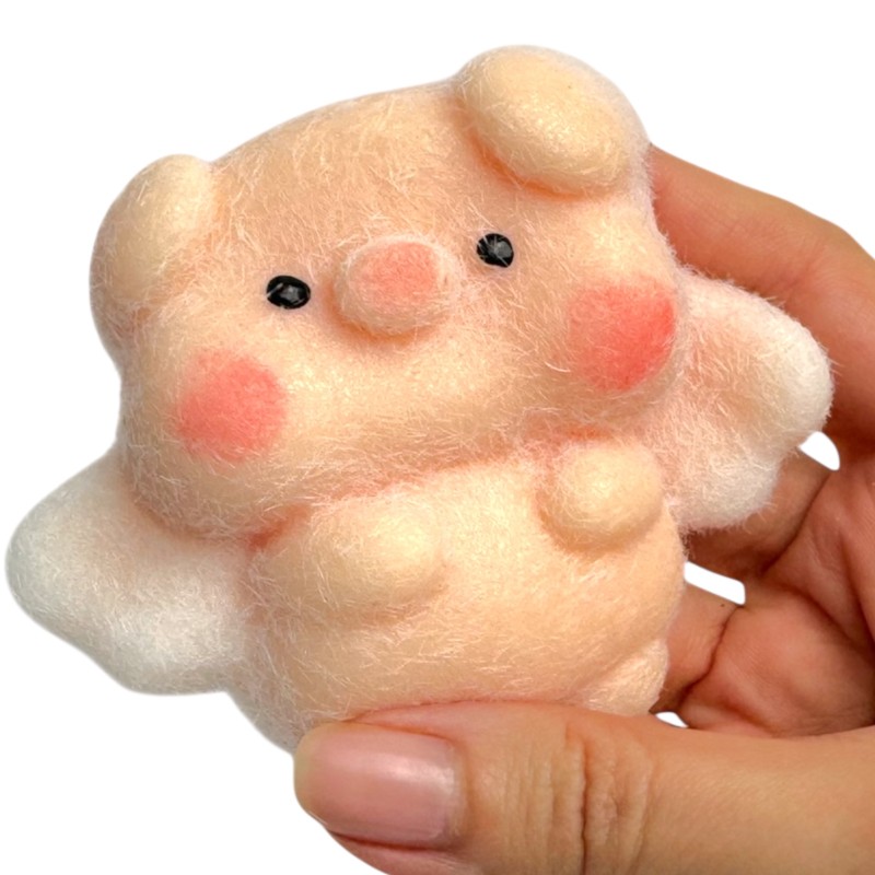 Gniotek Świnka Prosiaczek Sensoryczny Aniołek z włoskami