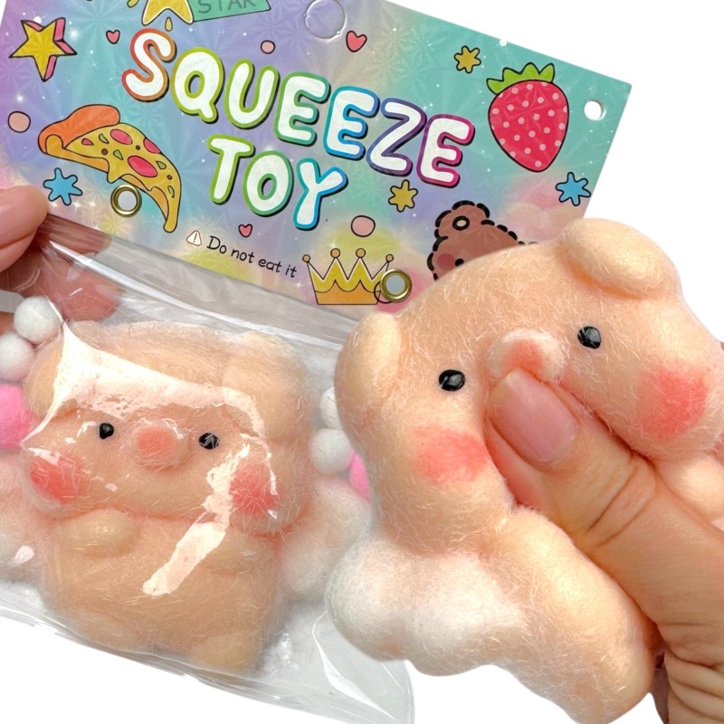 Gniotek Świnka Prosiaczek Sensoryczny Aniołek z włoskami