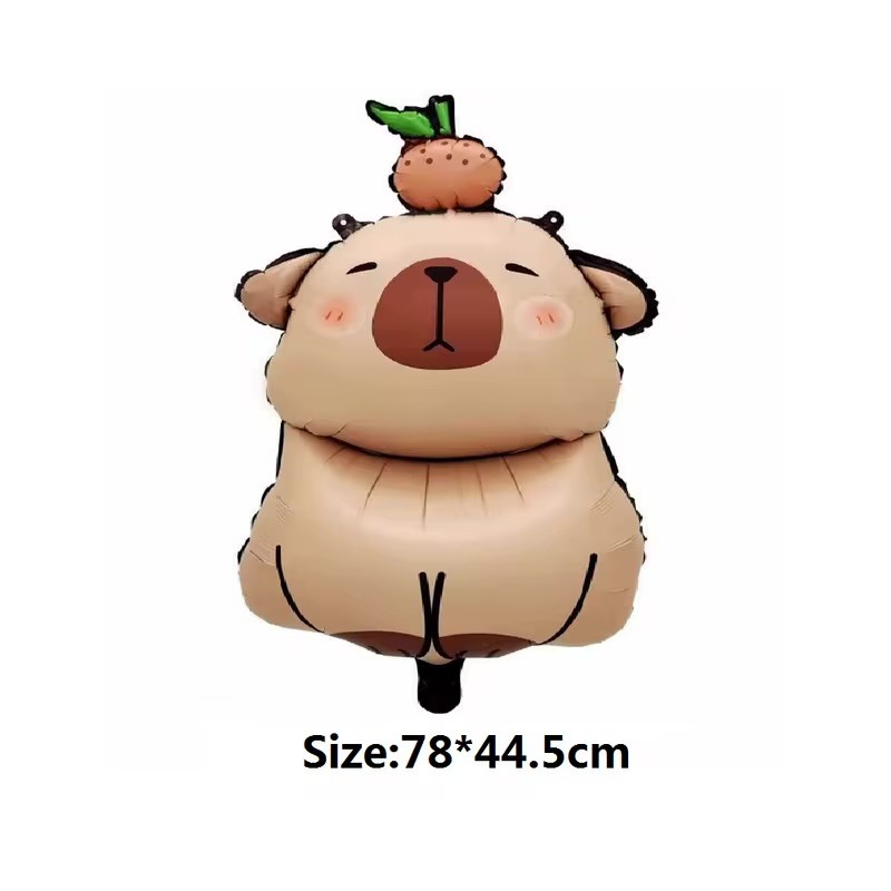 Balon foliowy Kapibara z pomarańczą na głowie