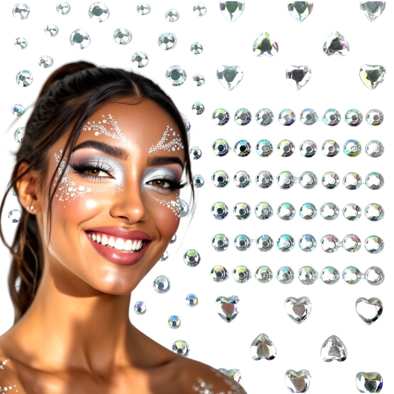 Kryształki diamenciki naklejki na twarz FaceGem
