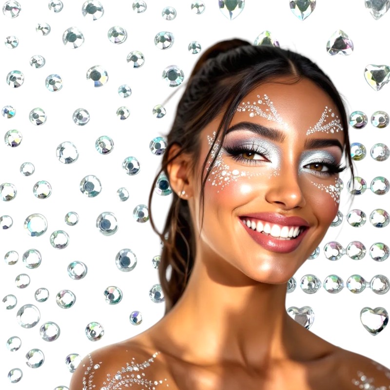 Kryształki diamenciki naklejki na twarz FaceGem