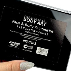 Body art wodne farby do twarzy i ciała 15 kolorów paletka
