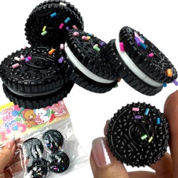 Gniotek Squishy Mini Oreo Zestaw 4 sztuki z kolorową posypką