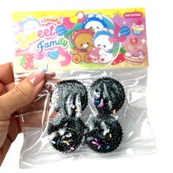 Gniotek Squishy Mini Oreo Zestaw 4 sztuki z kolorową posypką