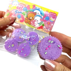 Gniotek Squishy Mini Oreo Zestaw 4 sztuki z kolorową posypką