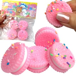 Gniotek Squishy Mini Oreo Zestaw 4 sztuki z kolorową posypką