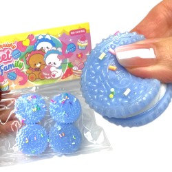 Gniotek Squishy Mini Oreo Zestaw 4 sztuki z kolorową posypką