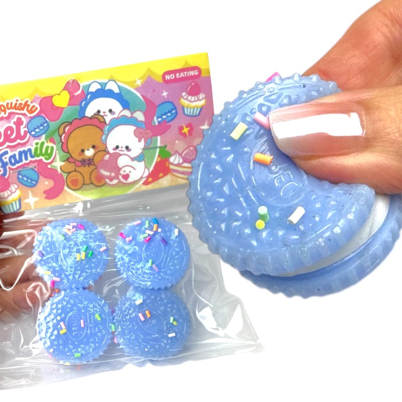 Gniotek Squishy Mini Oreo Zestaw 4 sztuki z kolorową posypką