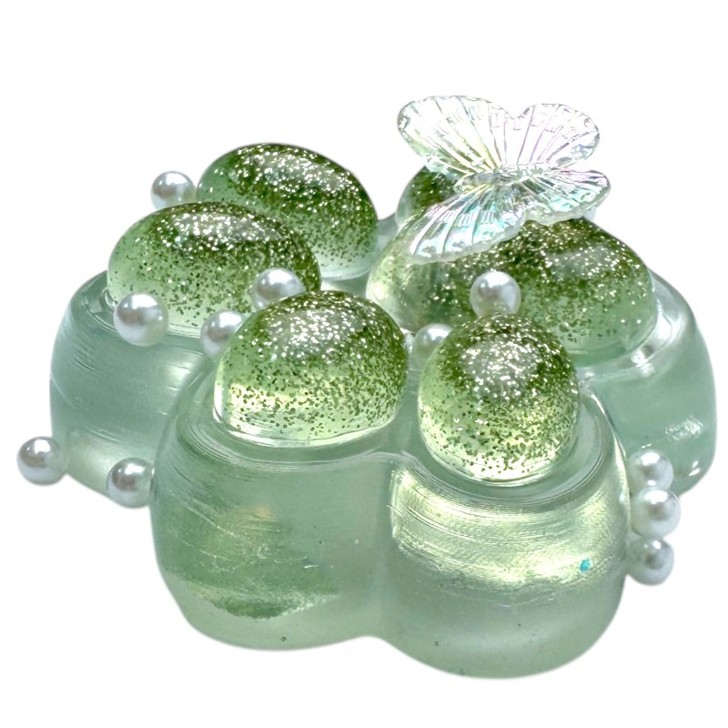 Antystresowy Gniotek Kocia Łapka Brokat z Motylkiem