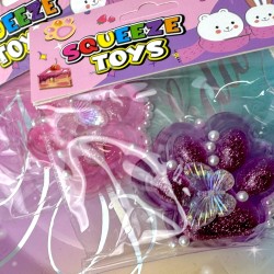 Antystresowy Gniotek Kocia Łapka Brokat z Motylkiem