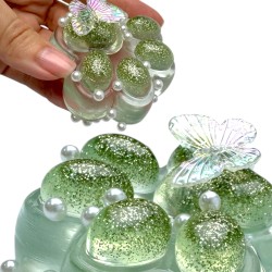 Antystresowy Gniotek Kocia Łapka Brokat z Motylkiem