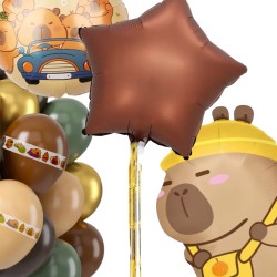 Zestaw Urodzinowy Kapibara – Balony, Baner, Naklejki