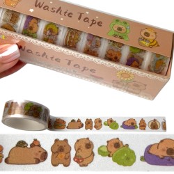 Taśma Washi z Kapibarą Peach Cake 10 sztuk