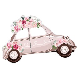 Balon Autko z Kwiatami 68cm...