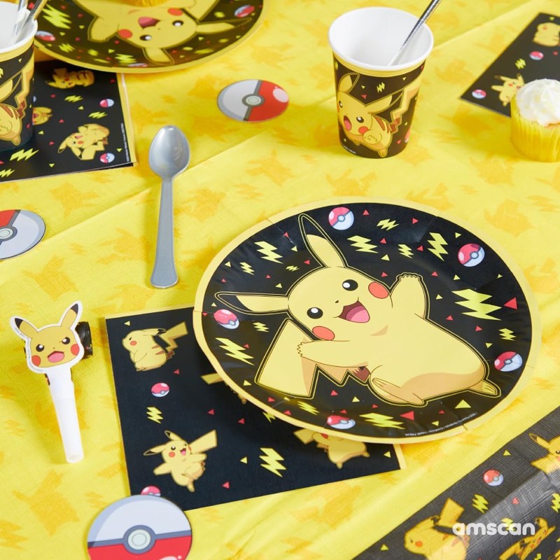 Talerzyki papierowe Pikachu Pokemon 23 cm 8 szt